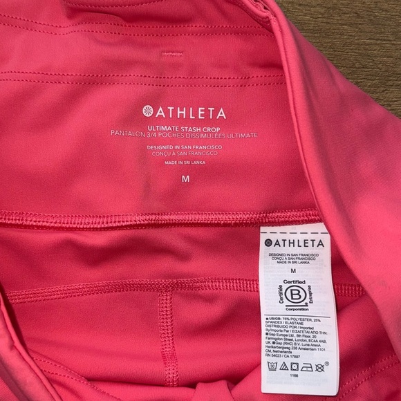 Athleta Women’s Hot Pink Ultimate Stash High Rise  Crop Size M - Picture 3 of 6